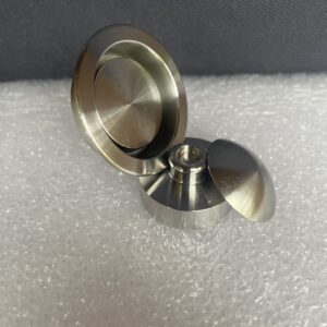 A close up of the top of a metal object